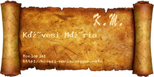Kövesi Mária névjegykártya