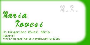 maria kovesi business card